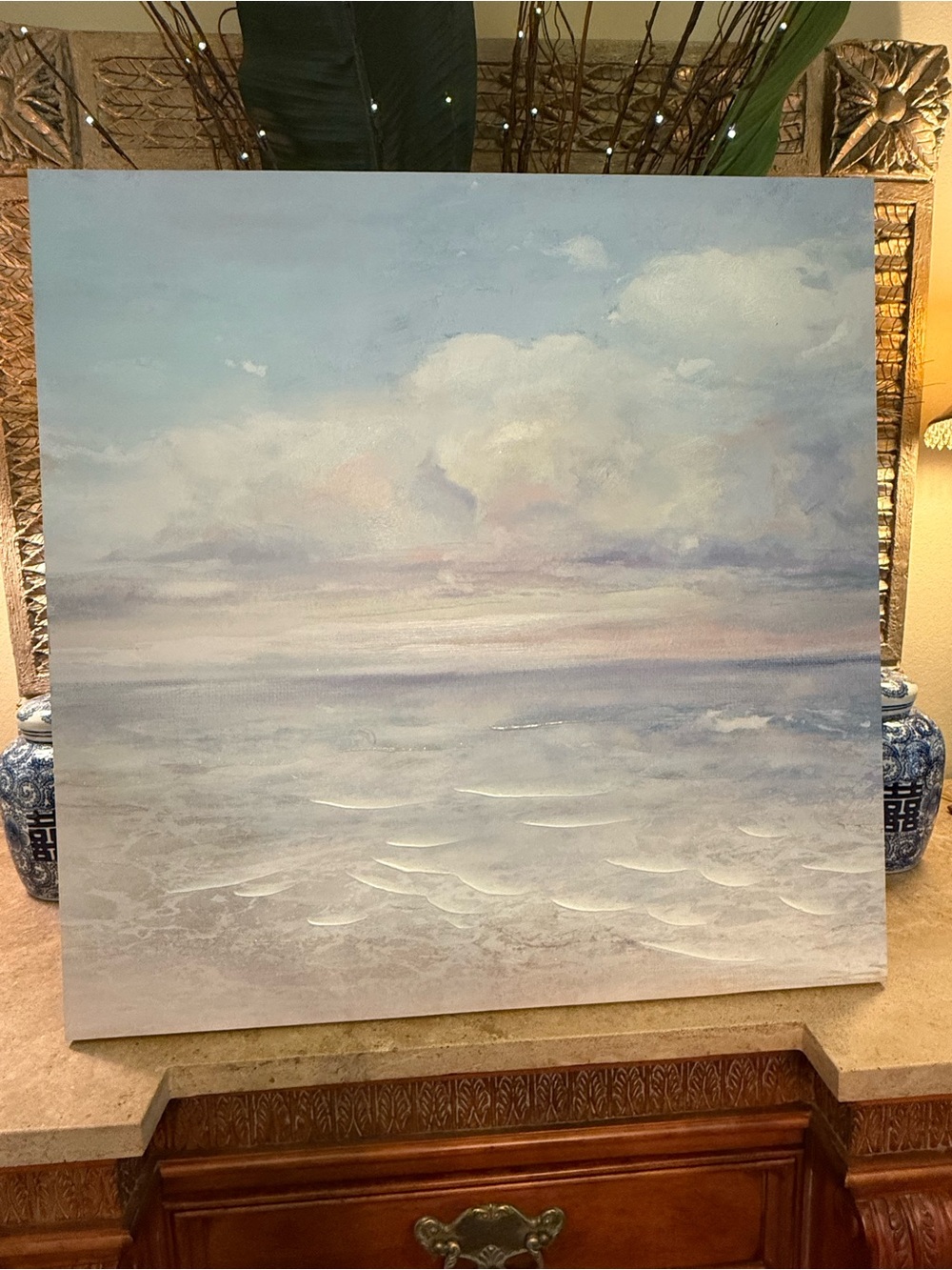 Serene Pastel Seascape Canvas - Minimalist Coastal Wall Art